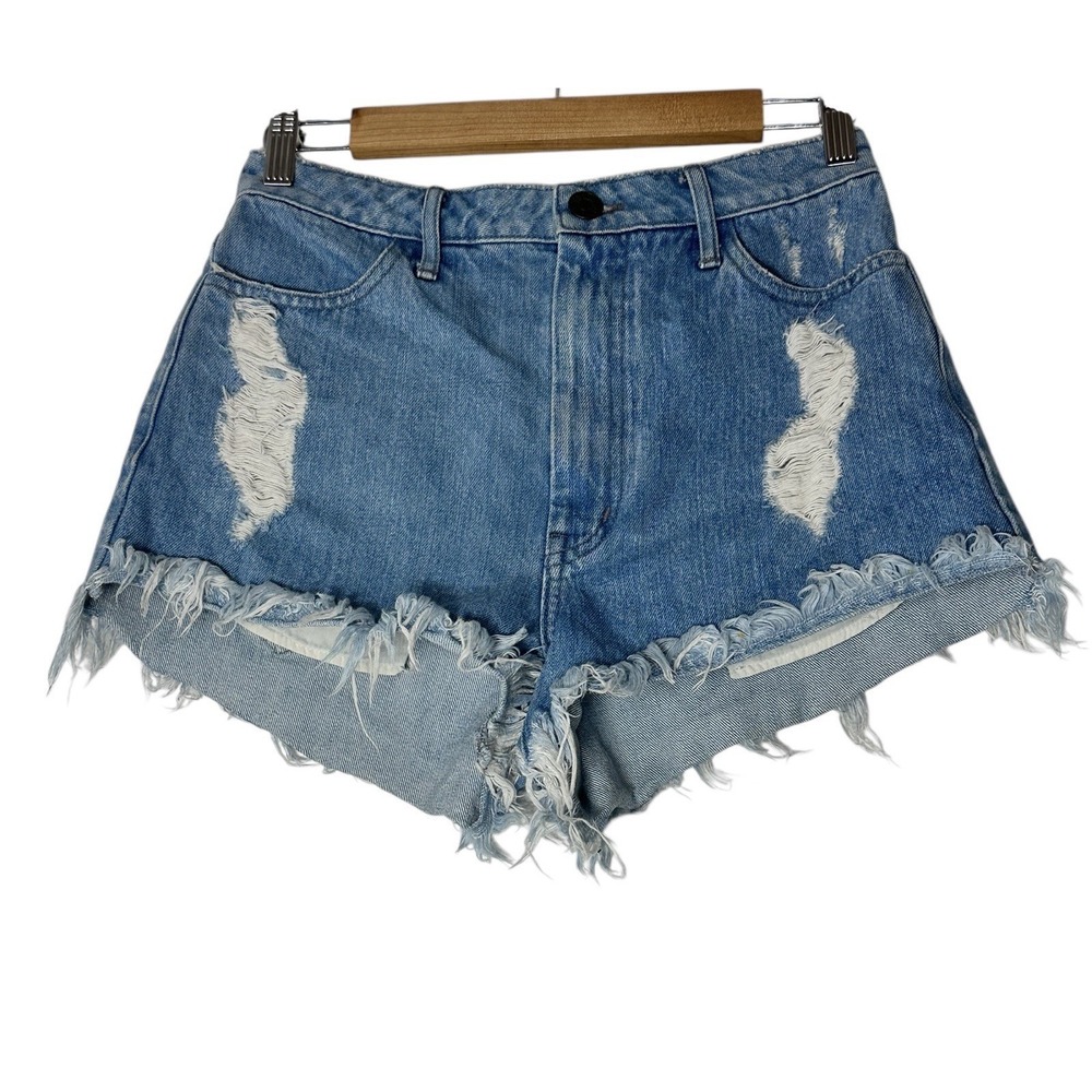 Show Meโ Your Mumu High Waisted Denim Cutoff Shorts Women's Size 27 Blue